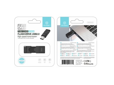 Unidad flash USB Techancy de 64 GB, color negro, LB2901, USB 2.0, compatible con PC, dispositivos m&