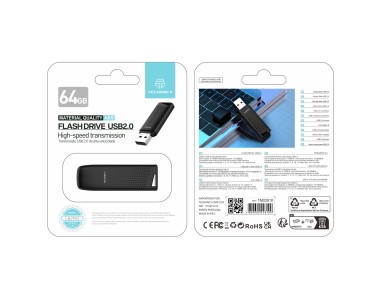 Unidad flash USB Techancy de 64 GB, color negro, LB2903, USB 2.0, compatible con PC, dispositivos m&