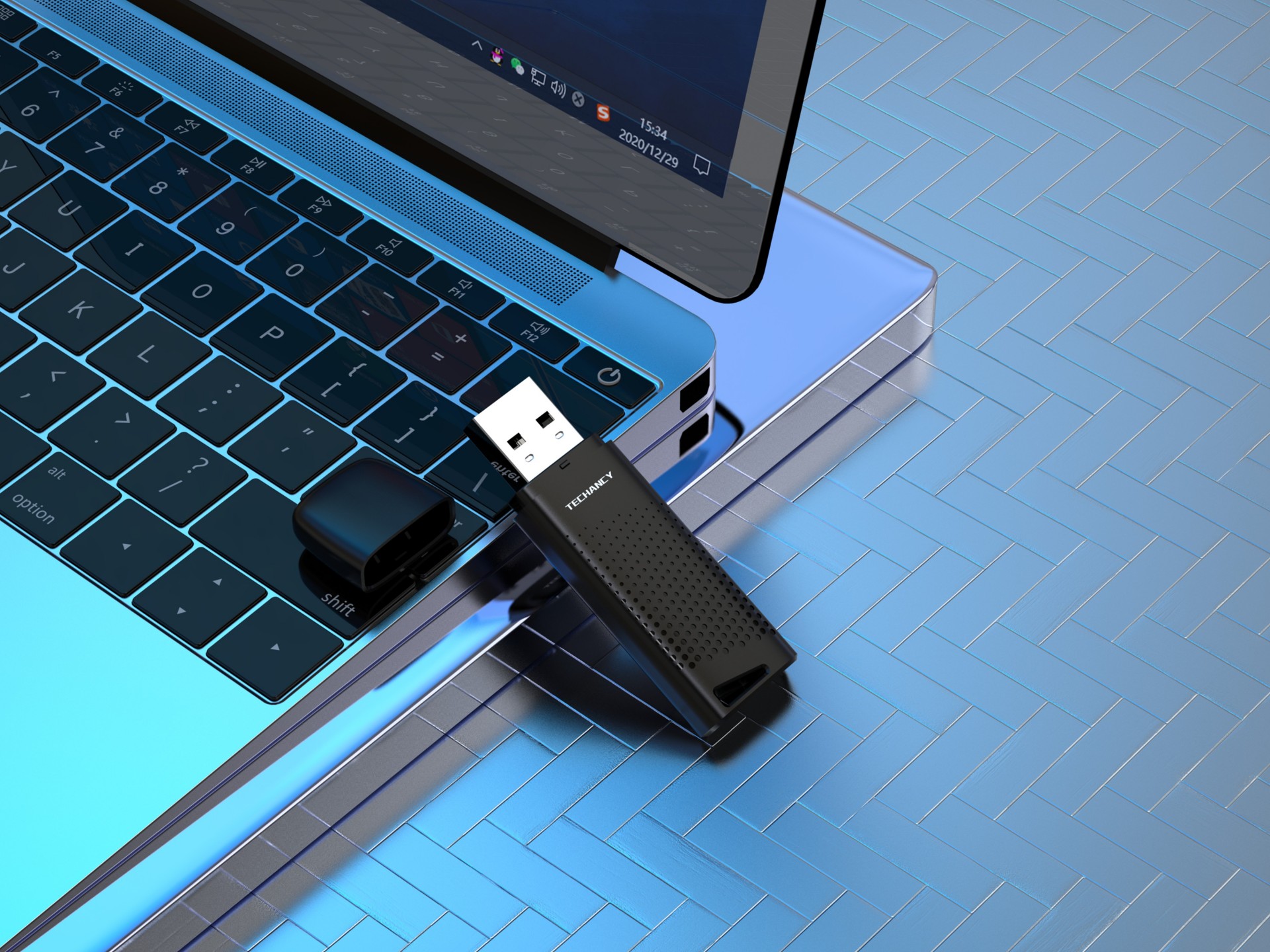 Techancy USB Flash Drive 128GB Preto LB2903, Usb 2.0, Compatível com PC/Mobile/Mac, Armazenamento se