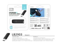 Techancy USB Flash Drive 128GB Preto LB2903, Usb 2.0, Compat�vel com PC/Mobile/Mac, Armazenamento se