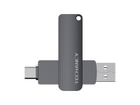 Techancy Unidade Flash Usb3.2 De Alta Velocidade LB2904, 64 GB, Conetor 2 Em 1 Tipo C E Usb-A, Compa