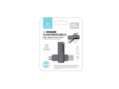Unidad flash USB 3.2 de alta velocidad Techancy LB2904, 256 GB, conector USB-A tipo CE 2 en 1, compa