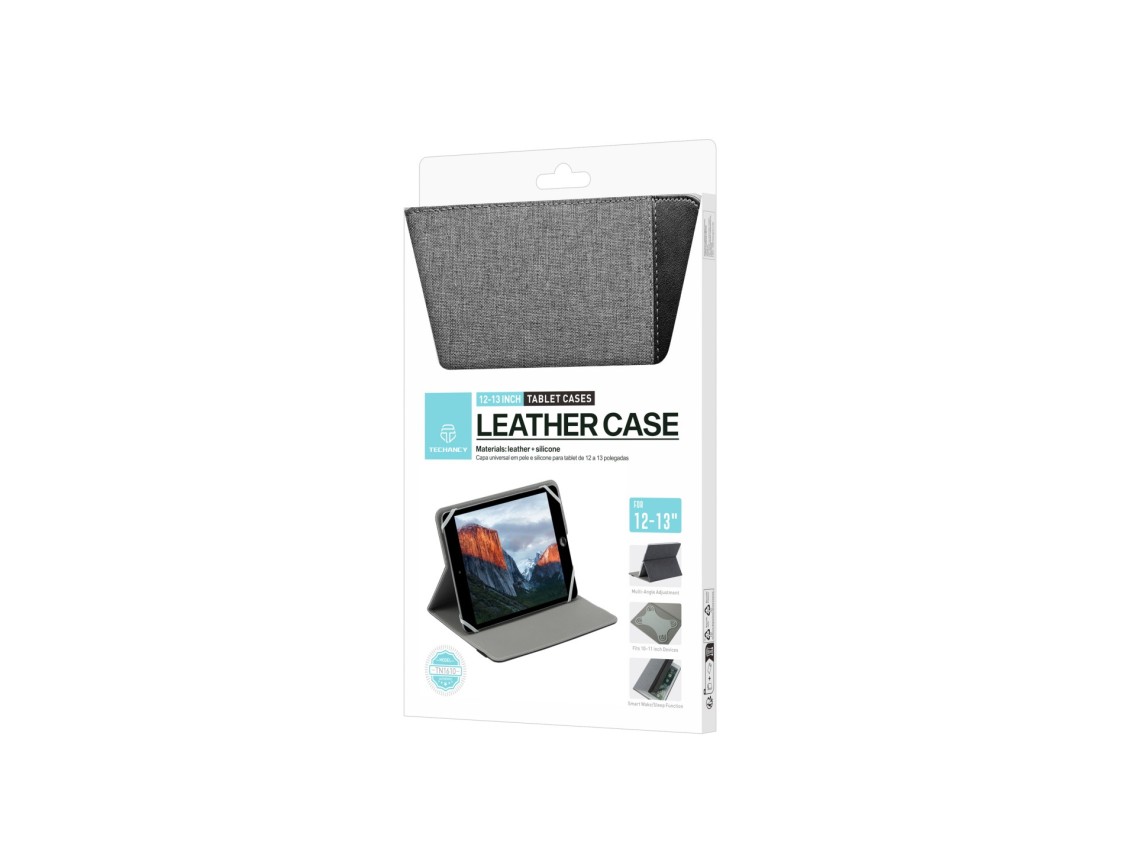 Funda universal Techancy TN1610 para tableta de 12-13 pulgadas, de cuero, silicona, ajustable, con b