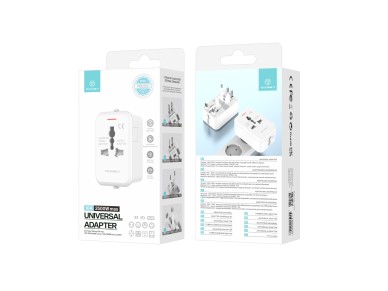 Adaptador de viaje universal Techancy MB2500 blanco, 2500 W (máx.), función de conversi