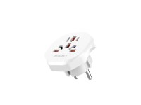 Techancy Adaptador De Viagem Branco MB2500, 2500w (M�x.) Ue Para Tomada Global Para Viagens Transfro
