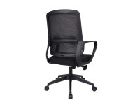 Techancy Black Computer Office Chair MD4900. Fabric seat. Curved lumbar support. Adjustable height a Techancy Black Computer Office Chair MD4900. Fabric seat. Curved lumbar support. Adjustable height a