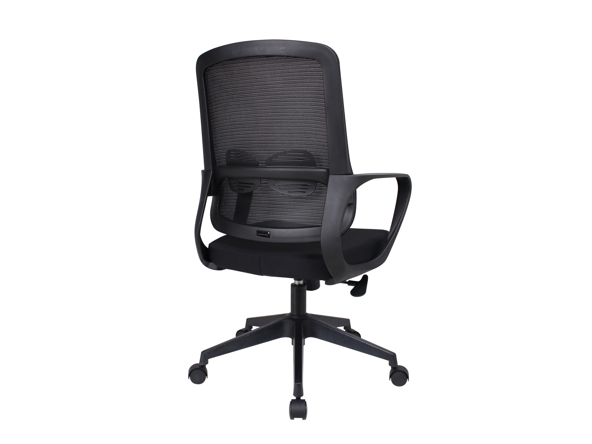 Techancy Black Computer Office Chair MD4900. Fabric seat. Curved lumbar support. Adjustable height a