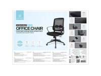 Techancy Black Computer Office Chair MD4900. Fabric seat. Curved lumbar support. Adjustable height a Techancy Black Computer Office Chair MD4900. Fabric seat. Curved lumbar support. Adjustable height a