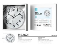 Techancy Wall Clock ME2621, 25 cm in diameter, 3d engraved, silent clock for home, office and kitche