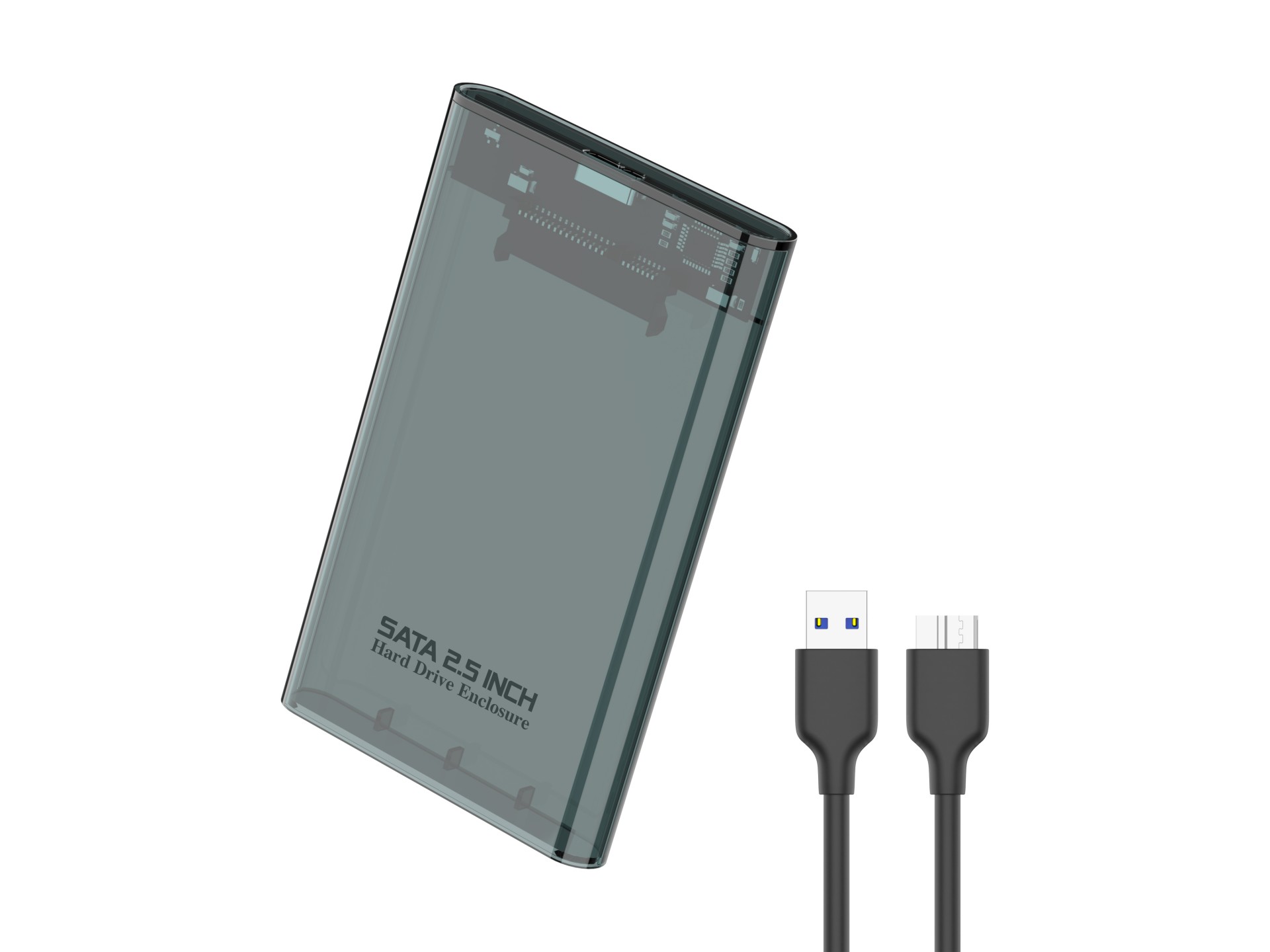 Techancy 2.5" SATA External HDD/SSD Enclosure Black MF1300, with Hi-Speed USB3.0, Portable