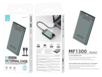 Techancy 2.5" SATA External HDD/SSD Enclosure Black MF1300, with Hi-Speed USB3.0, Portable