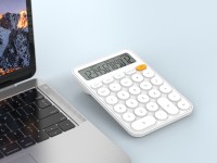 Techancy Calculadora escritorio MK1165 LCD 12 digitos com funcoes MRC GT MU e tecla CE clara Branco