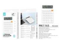 Techancy Calculadora escritorio MK1165 LCD 12 digitos com funcoes MRC GT MU e tecla CE clara Branco