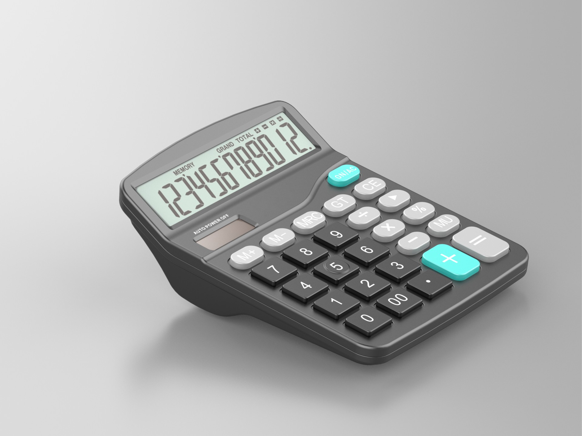 Techancy Calculadora de Mesa MK1167 12 Dígitos Dupla Energia Função GT/MU ABS TM25002 Preto