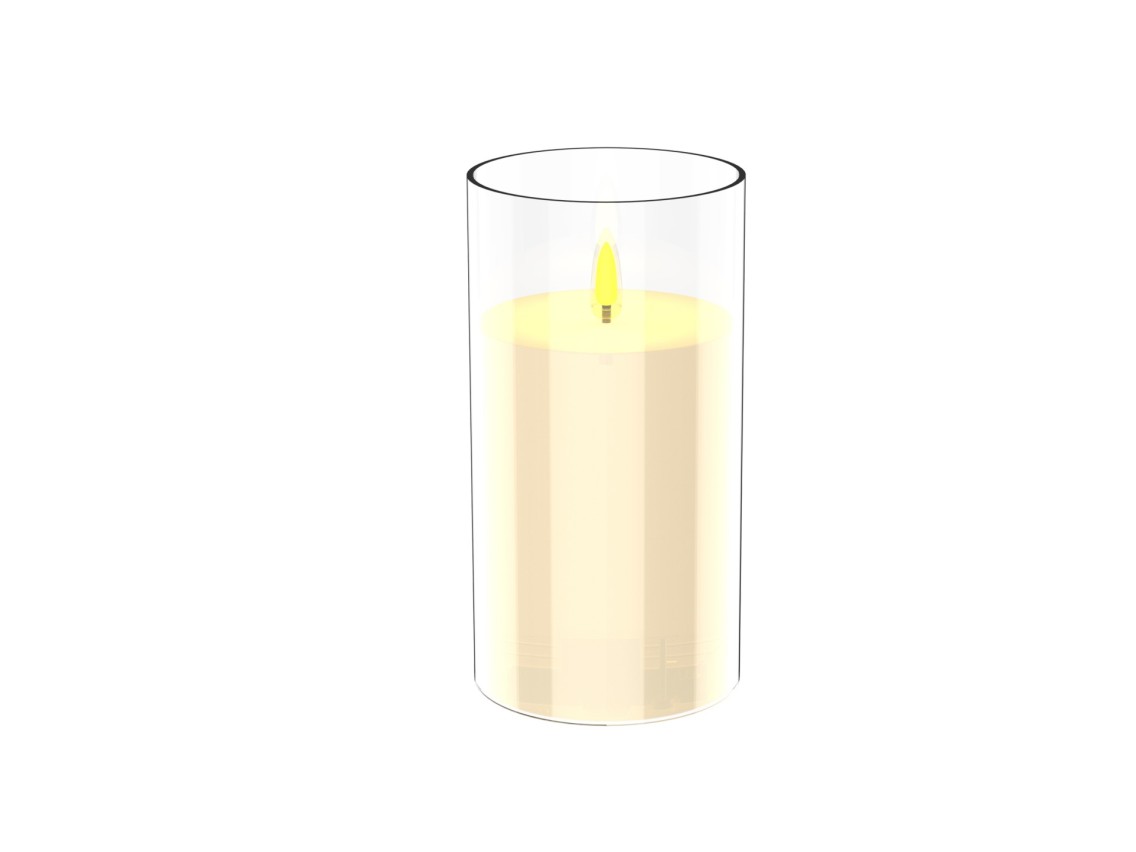 Techancy LED Candle ML1052 Flameless Pillar Transparent Cup Realistic Christmas Decoration Wedding P