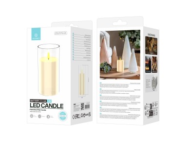 Vela LED Techancy ML1052 sin llama, transparente, realista, para decoraci�n navide�a, bodas, fiestas