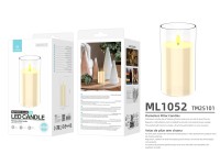 Techancy LED Candle ML1052 Flameless Pillar Transparent Cup Realistic Christmas Decoration Wedding P Techancy LED Candle ML1052 Flameless Pillar Transparent Cup Realistic Christmas Decoration Wedding P
