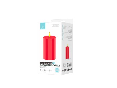Vela LED Techancy ML1053 sin llama, pilar rojo, llama parpadeante realista, decoraci�n navide�a, bod