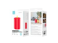 Vela LED Techancy ML1053 sin llama, pilar rojo, llama parpadeante realista, decoraci�n navide�a, bod