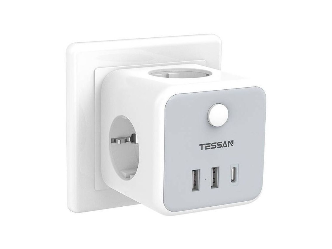 Tomada de parede Tessan TS-301-DE-C