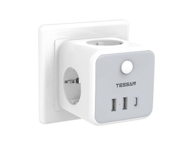 Tomada de parede Tessan TS-301-DE-C
