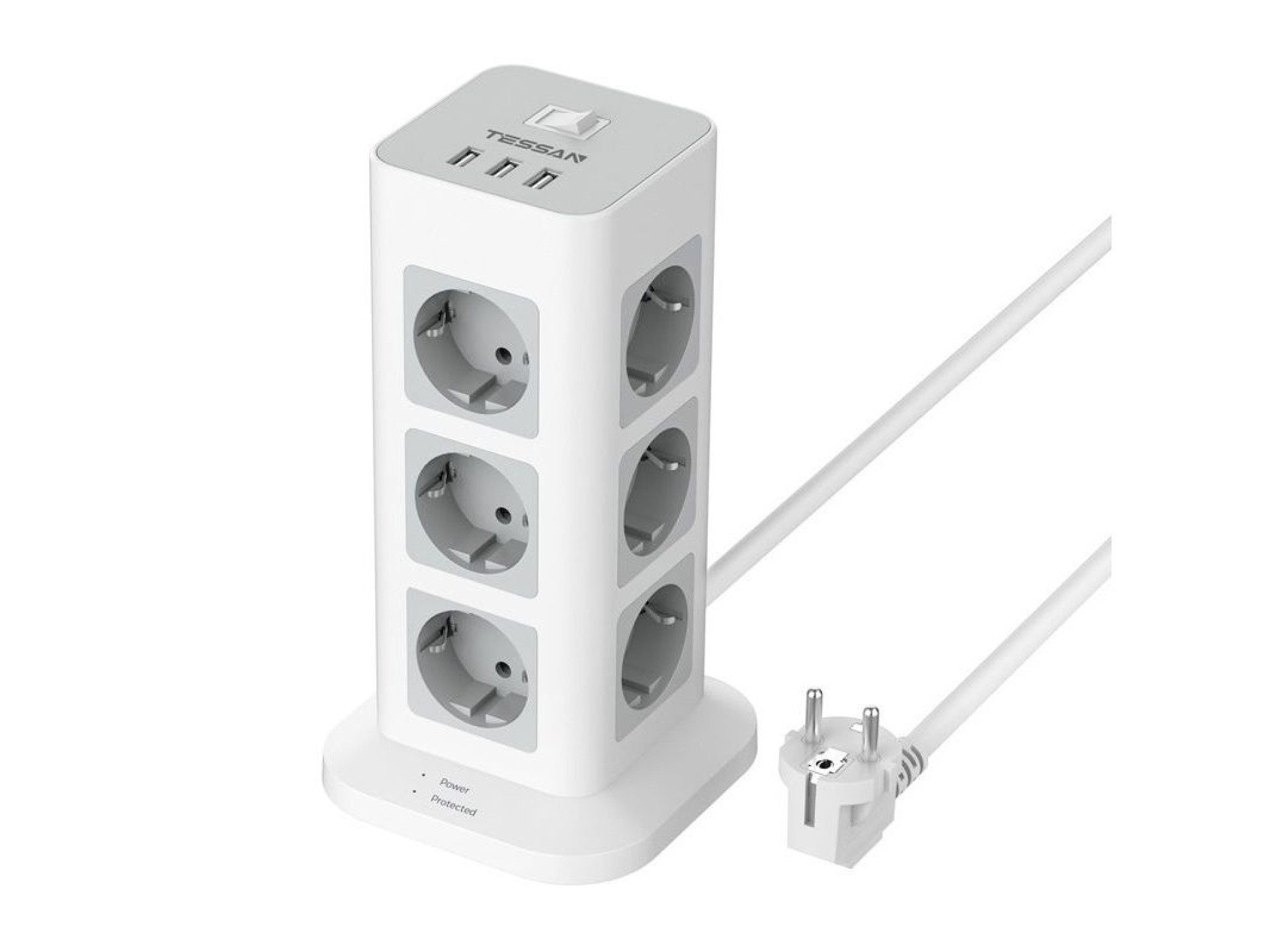 Tessan TS-TPS04-DE power strip (white)