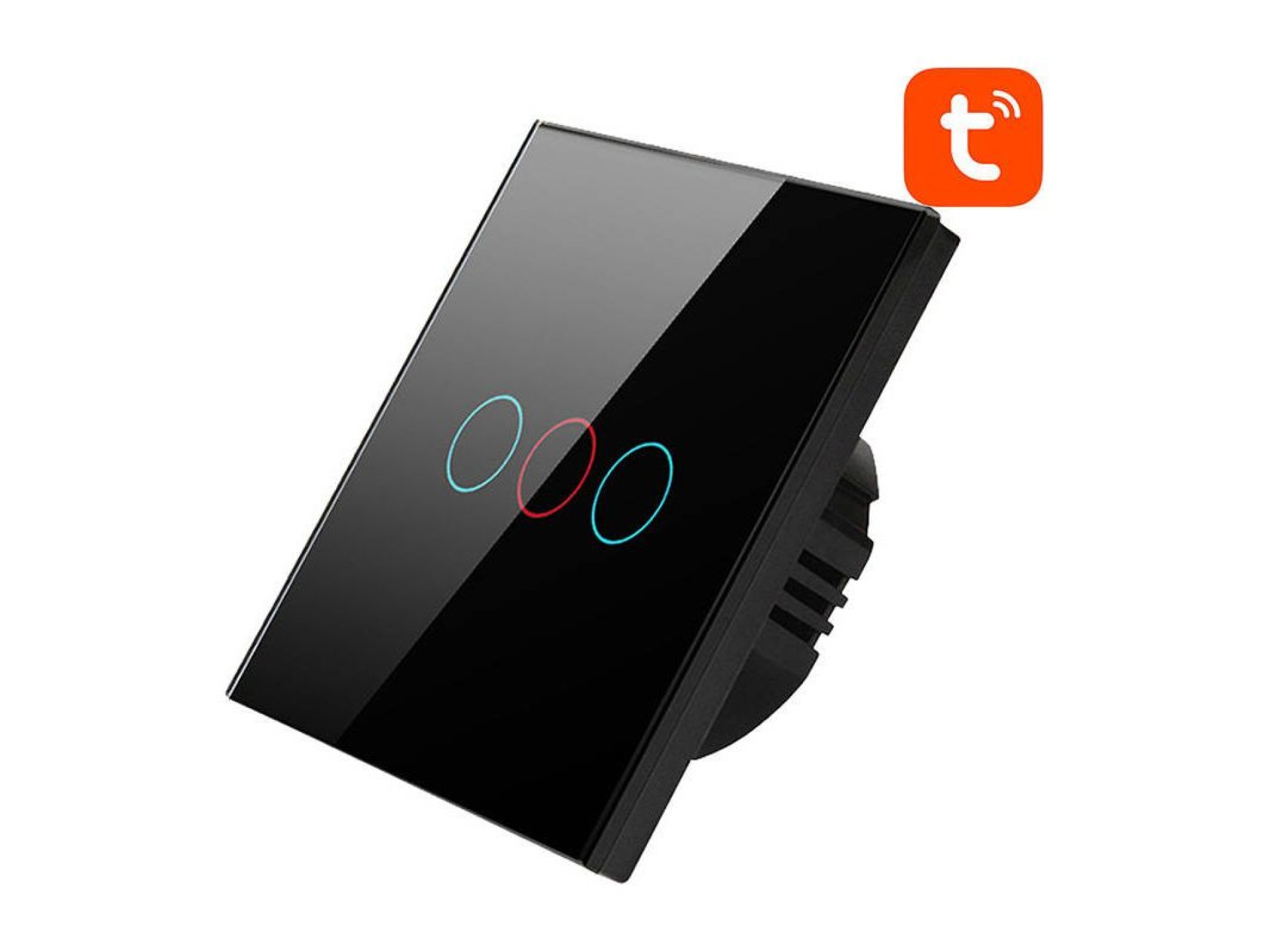 Interruptor de luz inteligente WiFi Avatto TS02-EU-B3 3 vias TUYA (preto)