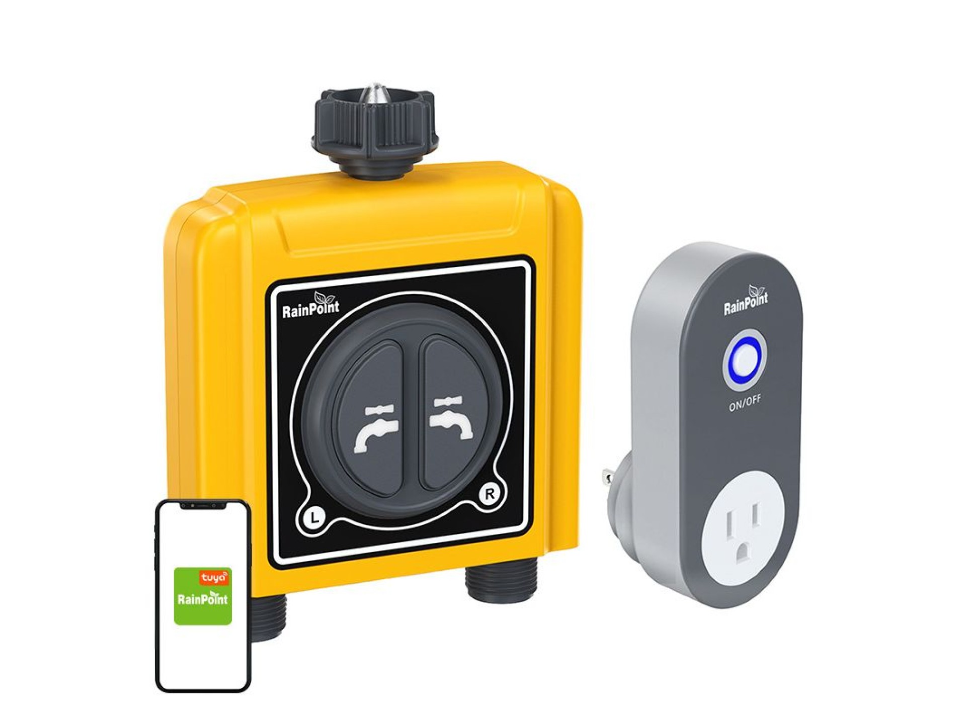 Controlador de riego RainPoint de 2 zonas con aplicación