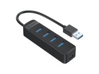 Adaptador concentrador USB a 4 puertos USB 3.0 Orico TWU3 (negro)
