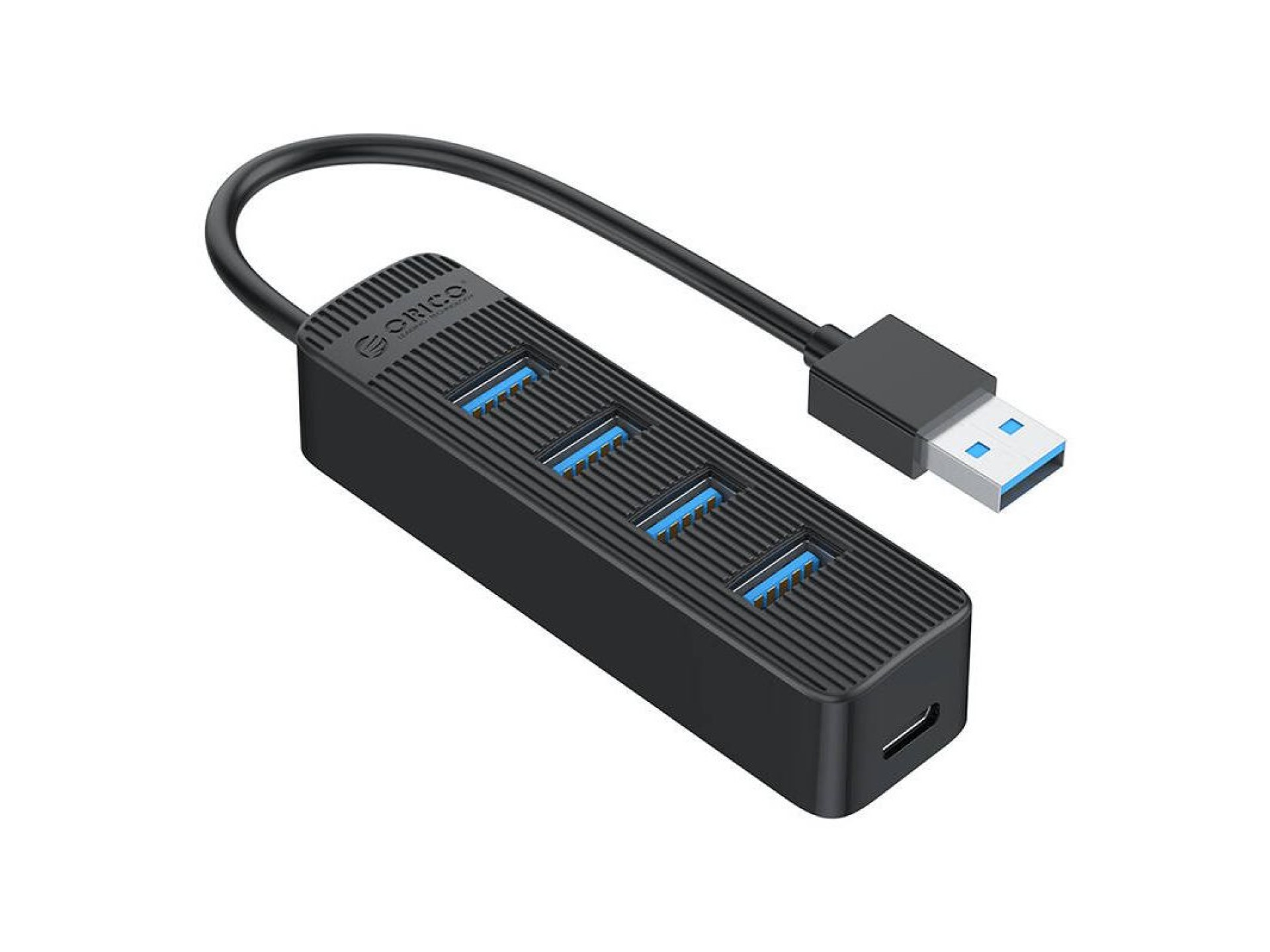 Adaptador concentrador USB a 4 puertos USB 3.0 Orico TWU3 (negro)