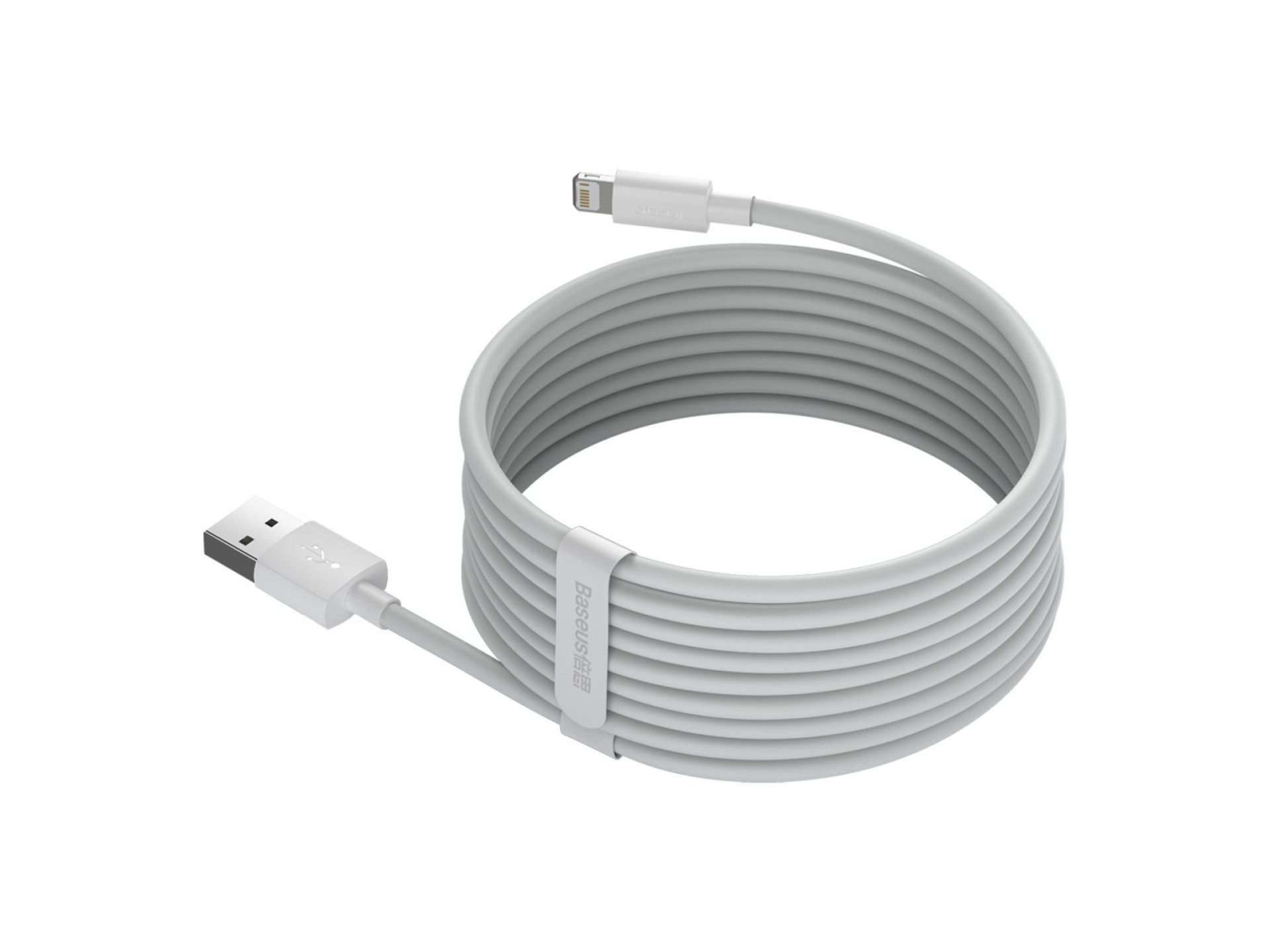 Baseus cable Simple Wisdom USB - Lightning 1,5 m 2,4A white 2 pcs