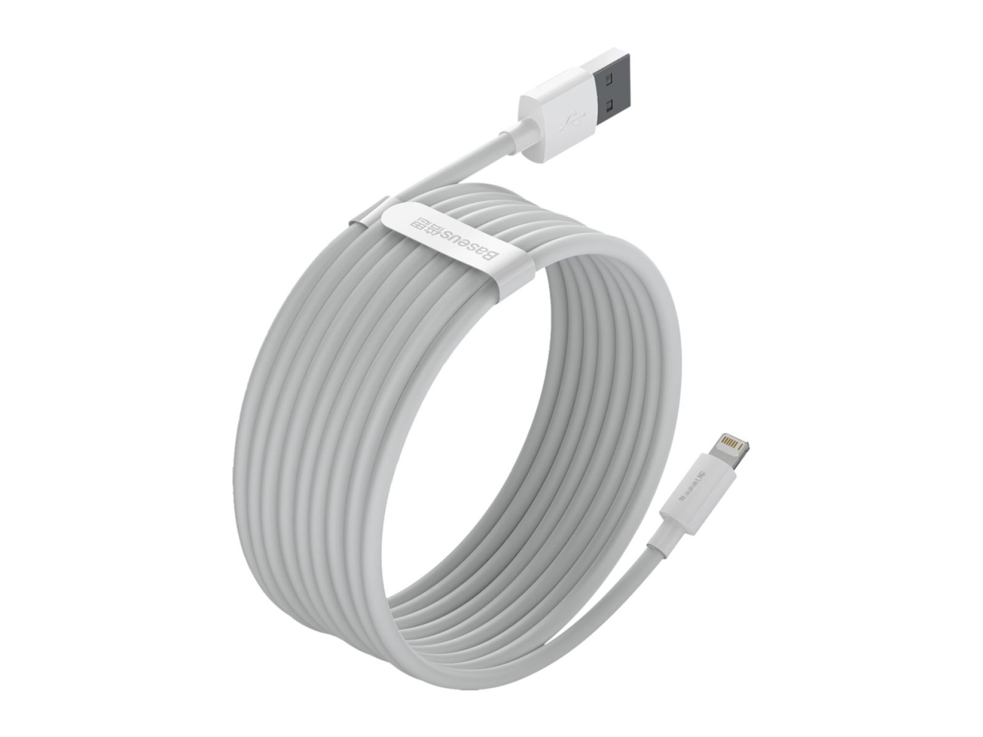 Baseus cable Simple Wisdom USB - Lightning 1,5 m 2,4A white 2 pcs