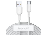 Cable Baseus Simple Wisdom USB - USB-C 1,5 m 5A blanco 2 uds