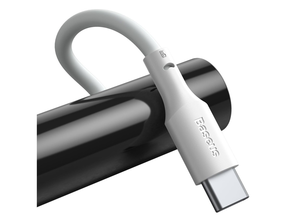 Cable Baseus Simple Wisdom USB - USB-C 1,5 m 5A blanco 2 uds