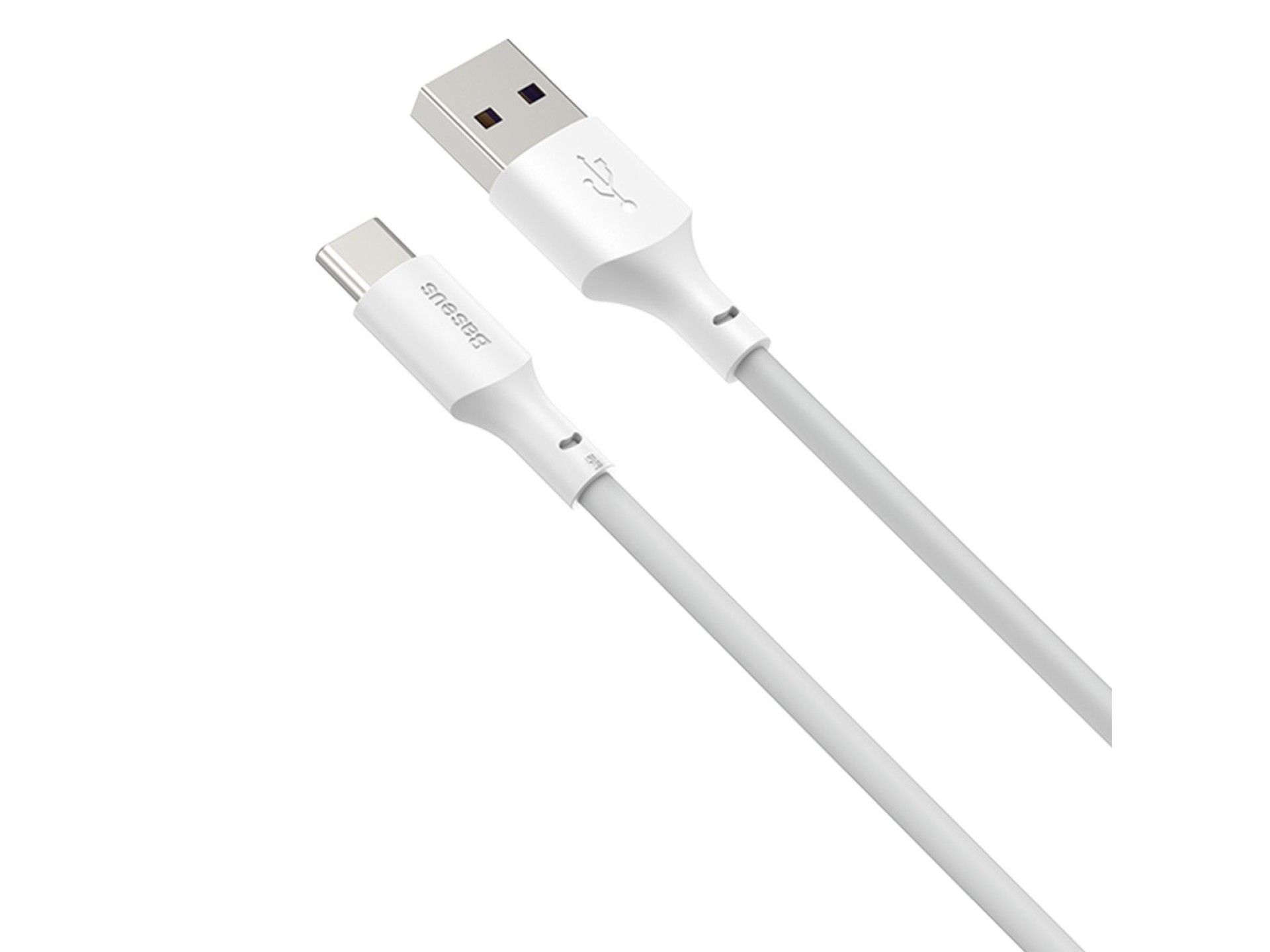 Cable Baseus Simple Wisdom USB - USB-C 1,5 m 5A blanco 2 uds