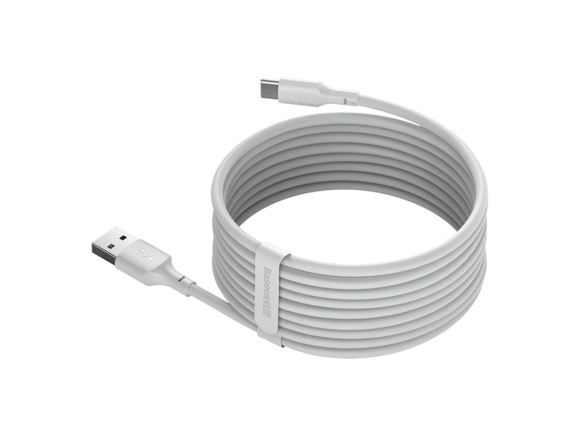 Cable Baseus Simple Wisdom USB - USB-C 1,5 m 5A blanco 2 uds