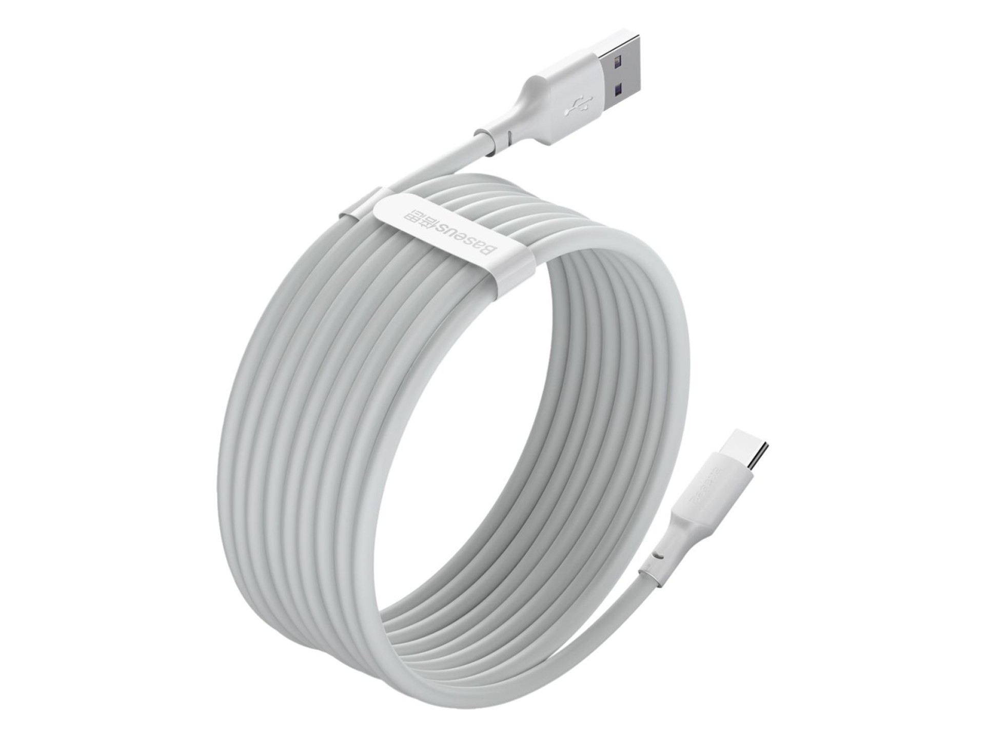 Cable Baseus Simple Wisdom USB - USB-C 1,5 m 5A blanco 2 uds