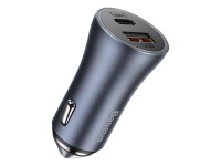 Baseus car charger Golden Contactor Pro 1x USB 1x USB-C QC 40W black + cable USB - USB-C 5A Baseus car charger Golden Contactor Pro 1x USB 1x USB-C QC 40W black + cable USB - USB-C 5A