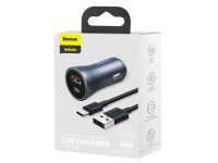 Baseus car charger Golden Contactor Pro 1x USB 1x USB-C QC 40W black + cable USB - USB-C 5A Baseus car charger Golden Contactor Pro 1x USB 1x USB-C QC 40W black + cable USB - USB-C 5A