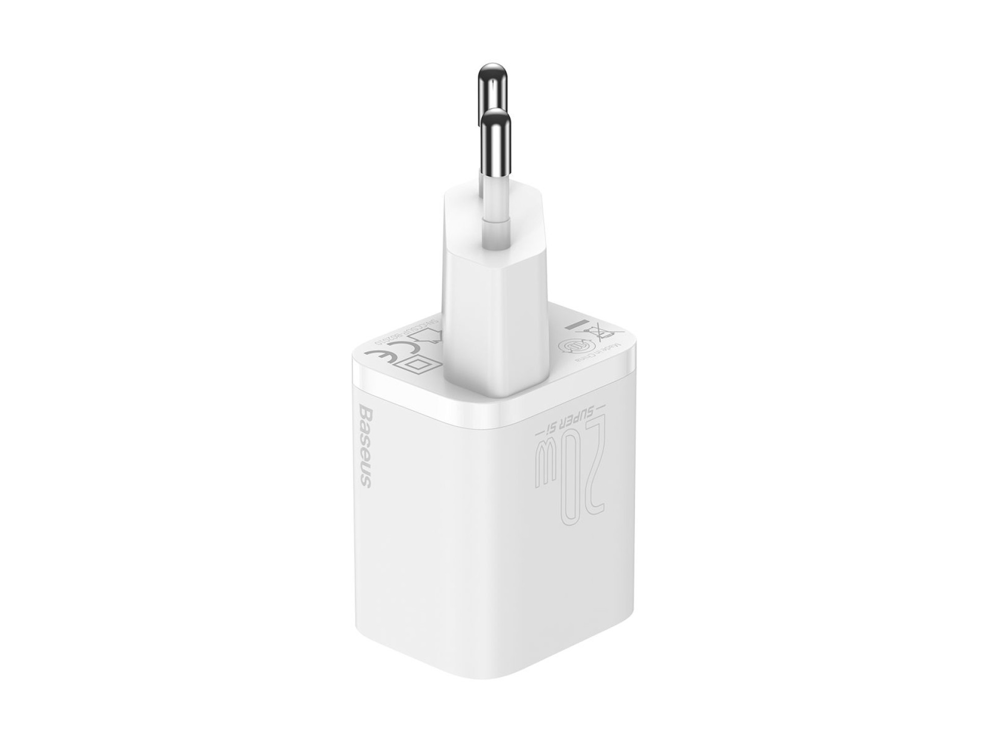 Cargador de pared Baseus Super Si PD 20W 1x USB-C blanco + cable USB-C - Lightning