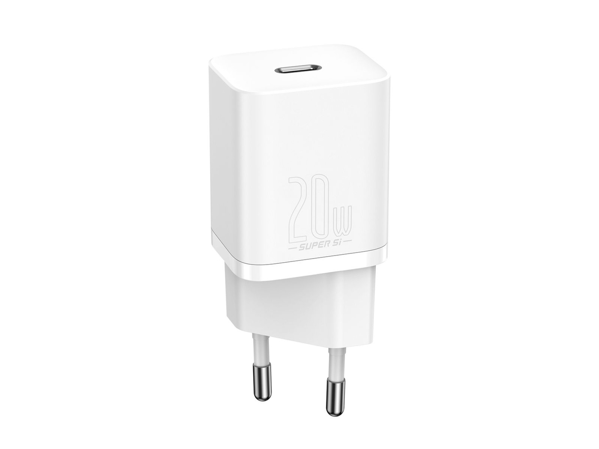 Cargador de pared Baseus Super Si PD 20W 1x USB-C blanco + cable USB-C - Lightning