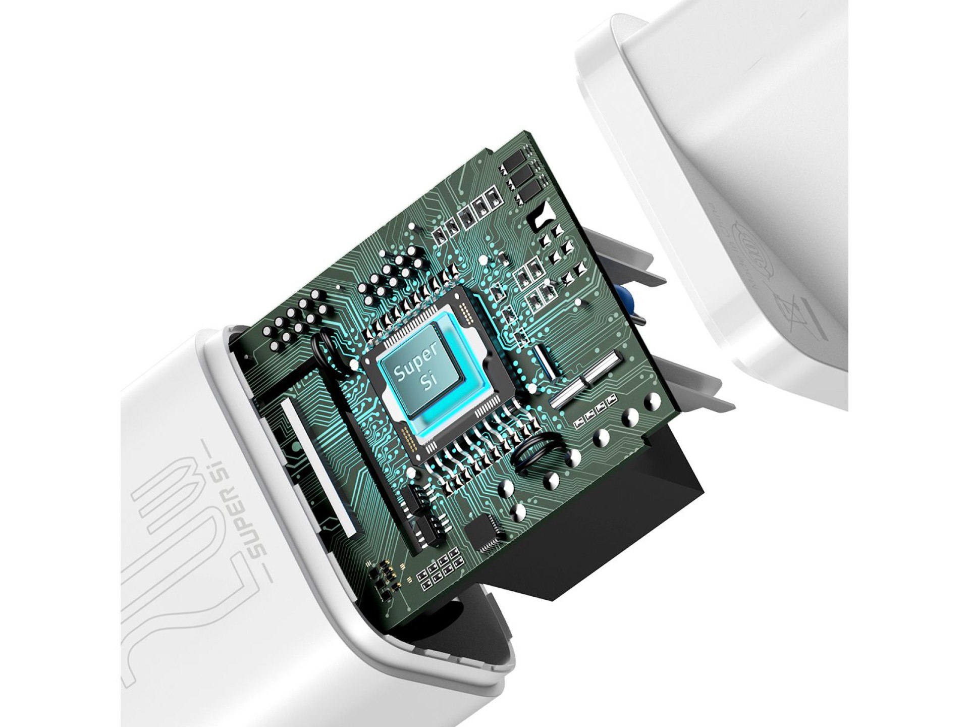 Cargador de pared Baseus Super Si PD 20W 1x USB-C blanco + cable USB-C - Lightning