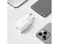Cargador de pared Baseus Super Si PD 20W 1x USB-C blanco + cable USB-C - Lightning Cargador de pared Baseus Super Si PD 20W 1x USB-C blanco + cable USB-C - Lightning