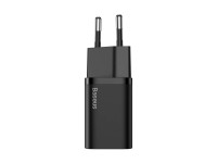 Carregador de parede Baseus Super Si PD 25W 1x USB-C preto + USB-C - cabo USB-C Carregador de parede Baseus Super Si PD 25W 1x USB-C preto + USB-C - cabo USB-C