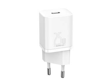 Cargador de pared Baseus Super Si PD 25W 1x USB-C blanco + cable USB-C