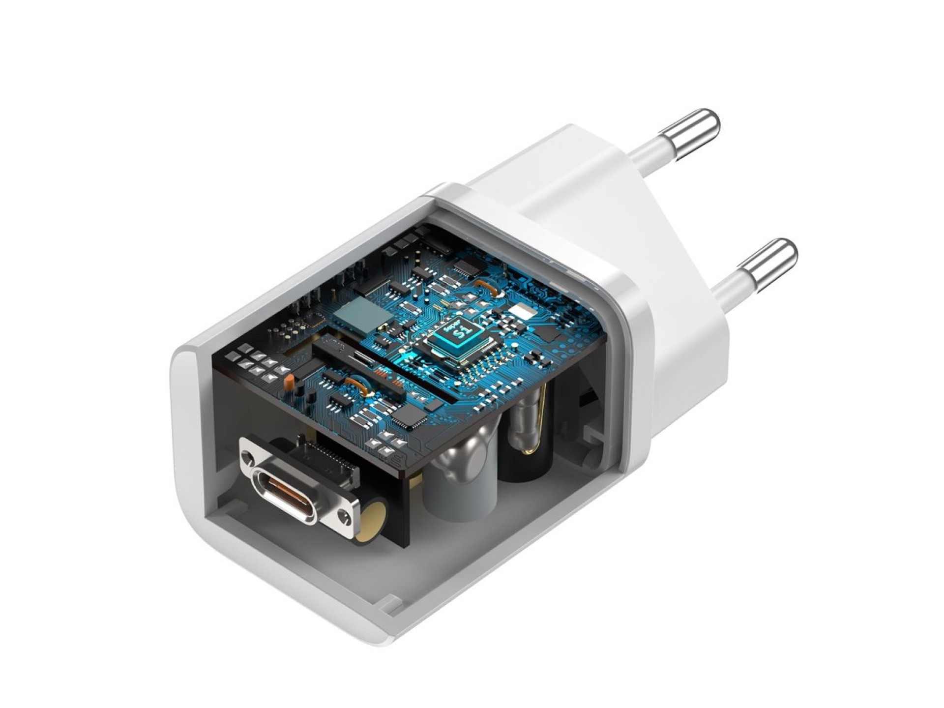 Carregador de parede Baseus Super Si PD 25W 1x USB-C branco + cabo USB-C - USB-C