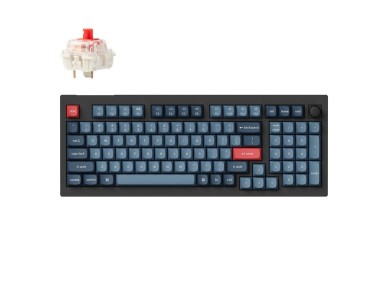 Teclado mec�nico inal�mbrico Keychron V5 Max QMK/VIA RGB con interruptor rojo (negro)