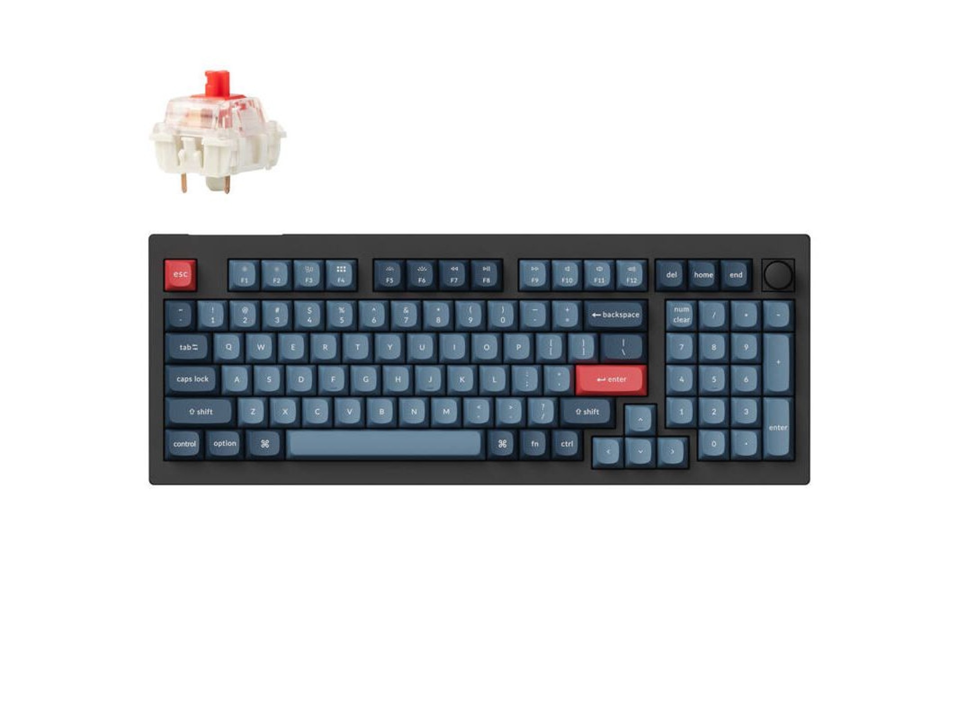 Teclado mecánico inalámbrico Keychron V5 Max QMK/VIA RGB con interruptor rojo (negro)