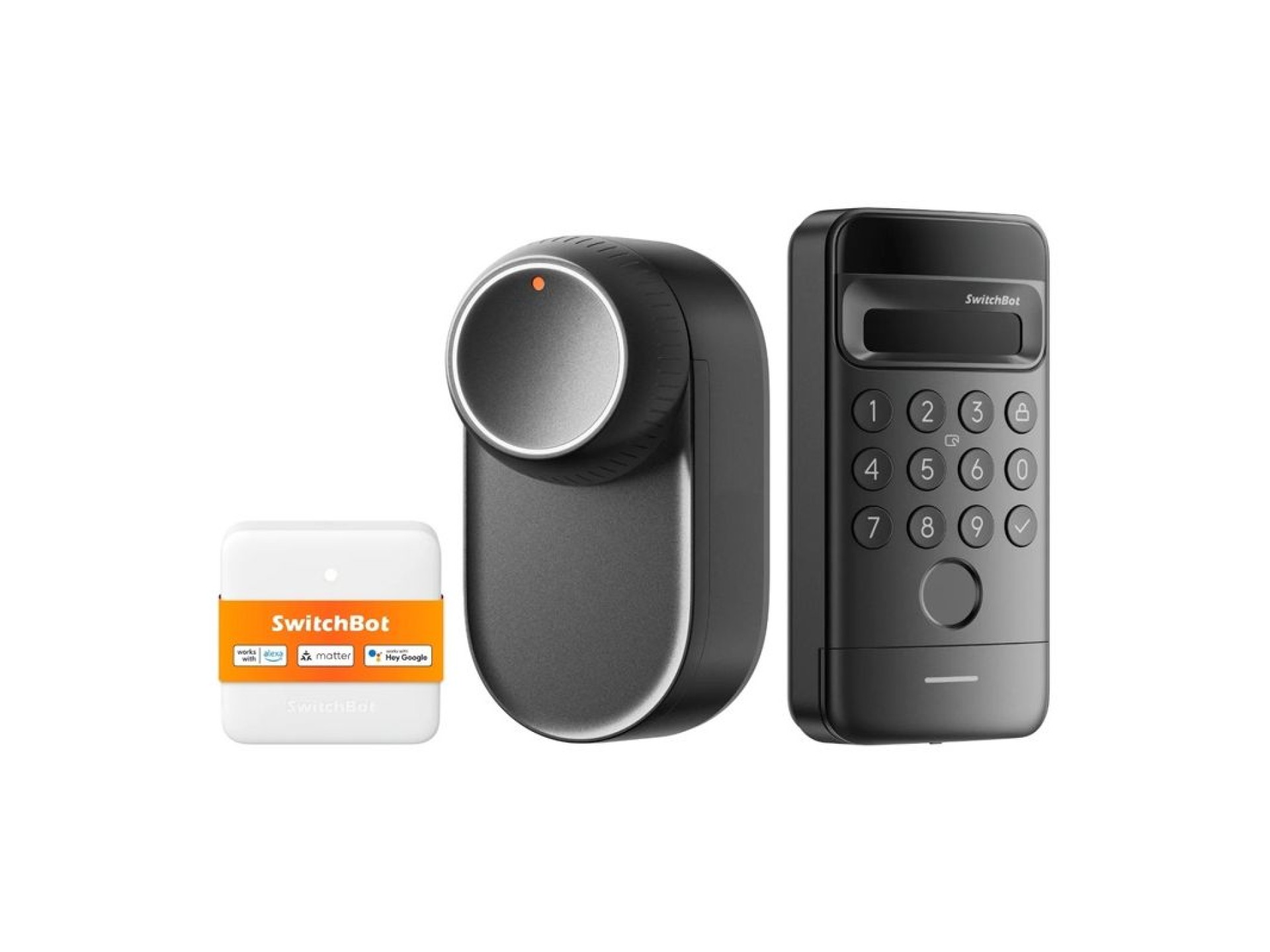 Fechadura inteligente SwitchBot Ultra 3 em 1 com painel de controle Hub Mini Matter e teclado Vision