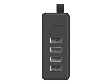 Adaptador concentrador USB Orico W5P-30 a 4 puertos USB 2.0 (negro)